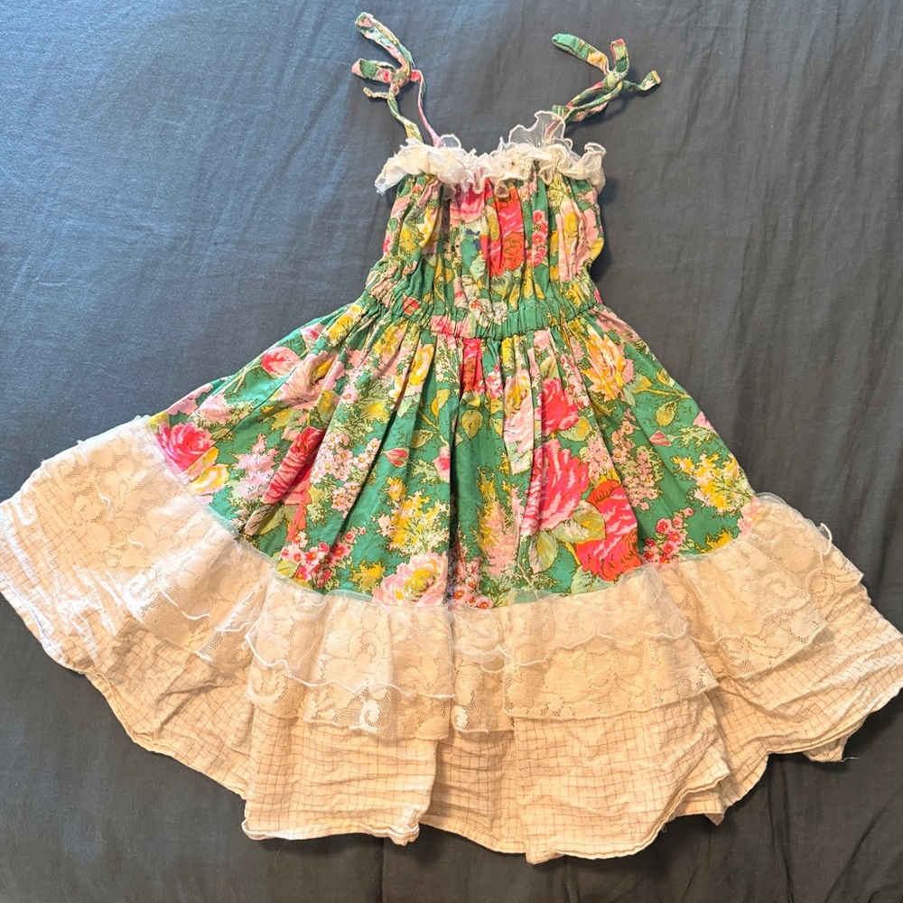 Magpie Mabel Floral Sundress with Lace Trim
